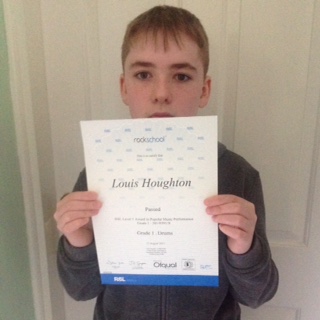 Louis Grade 1 Drums Passed Achievement